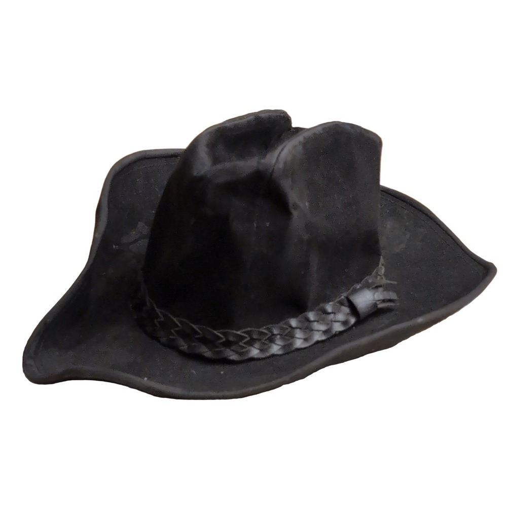 Dorfman Pacific STUDS! Black Wool Cowboy Hat Men's XL Vintage Wide Brim